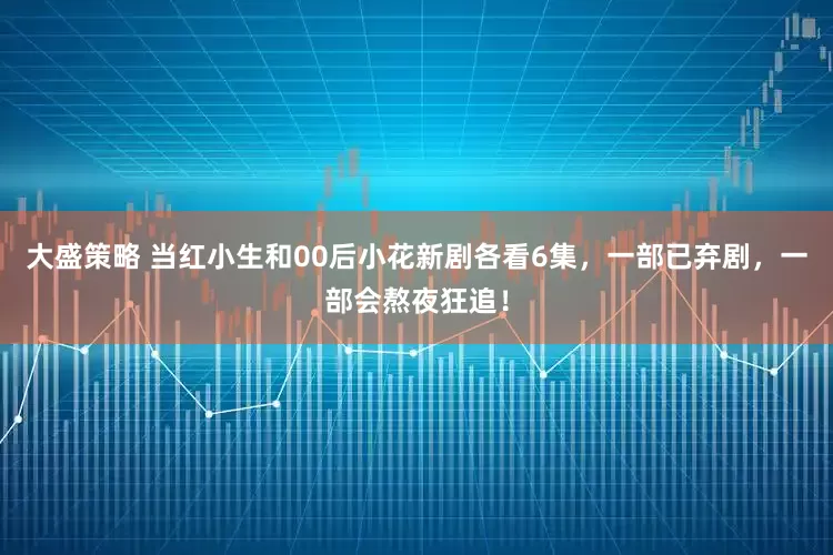 大盛策略 当红小生和00后小花新剧各看6集，一部已弃剧，一部会熬夜狂追！